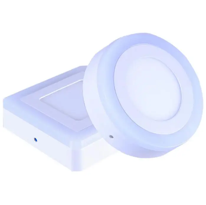 

round square surface mounted LED panel light ceiling lamp SMD2835 AC85V-265V 9W 16W 24W blue+white 3 effects control by switch