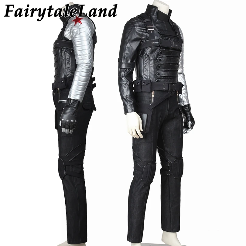 Winter Soldier Cosplay Costume Bucky Barnes Role-playing Cool Outfit Halloween Christmas Clothing With Accessories