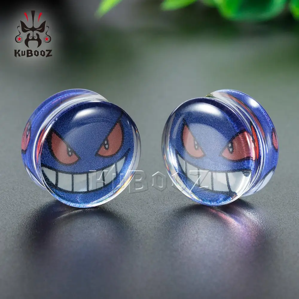 KUBOOZ Piercing 1 Pair Ear Gauges Flesh Tunnels and Plugs Acrylic Saddle Stretchers Size 0g 8mm to 1 inch 25mm.