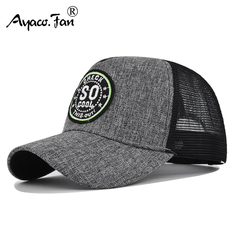 Casquette de baseball en maille brodée pour hommes et femmes, chapeau de soleil unisexe, casquettes Snapback en coton pour adolescents, chapeau Hip