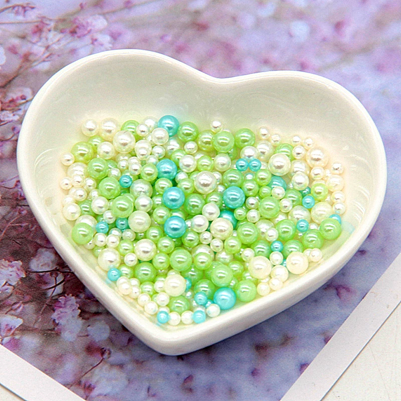 2/3/4/5mm No Holes Pearls Round Beads Acrylic Imitation Flatback Pearl Beads Diy for Jewelry Makingfor DIY Crafts Decoration 10g