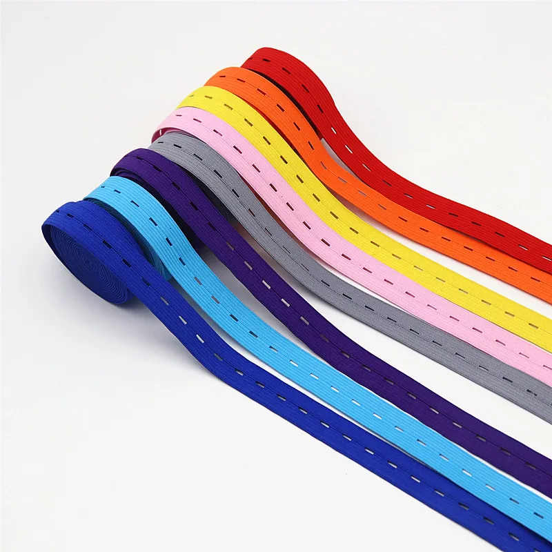 Elastiekjes 18mm Color Flat Elastic Band Perforated Elastic Band Suitable for Diaper Maternity Dress Craft Sewing Accessories 1M