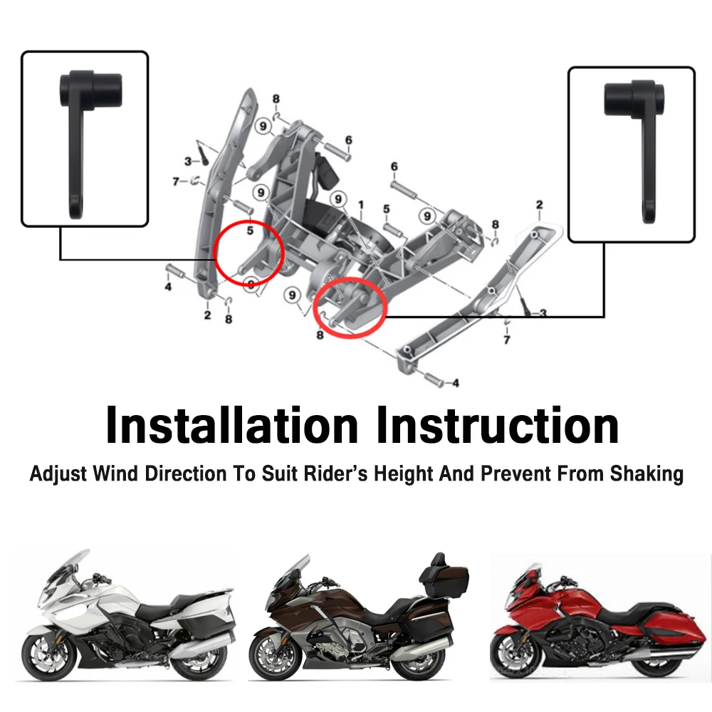 Motorrad Windschutzscheibe Verkleidung Windschutz Windabweiser Heben Halterung Für BMW K1600GT K1600GTL K1600B K1600GA R 1200 RT