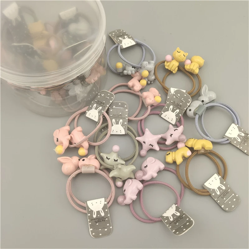 Cartoon Animal Girls Hair Rope Tie Korean Cute Rabbit Elephant Starfish Rubber Band Elastic Hairband Ladies Headwear Accessories