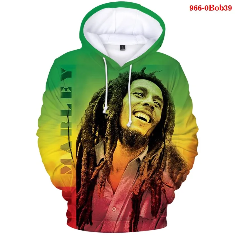 Men women Hoodie Sweatshirts Hip Hop Bob Marley 2021 Streetwear Sweatshirt Hooded Pullover Harajuku Pocket Fashion Coat Hoodies