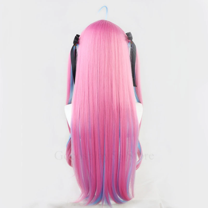 VTuber Minato Aqua Wig Mixed Blue Pink Straight Braids Girls Cosplay Long Braided Synthetic Hair Role Play