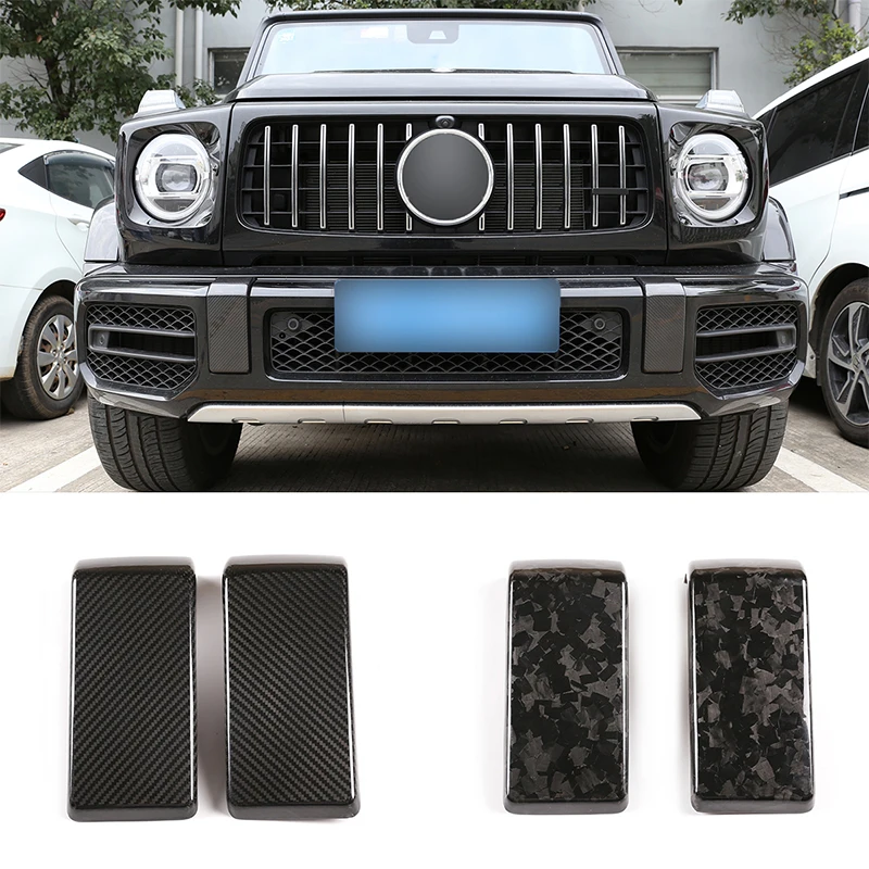 Real Carbon Fiber Car Exterior Front Bumper Decoration Sticker For Mercedes Benz G class G63 2019-2020 Car Accessories