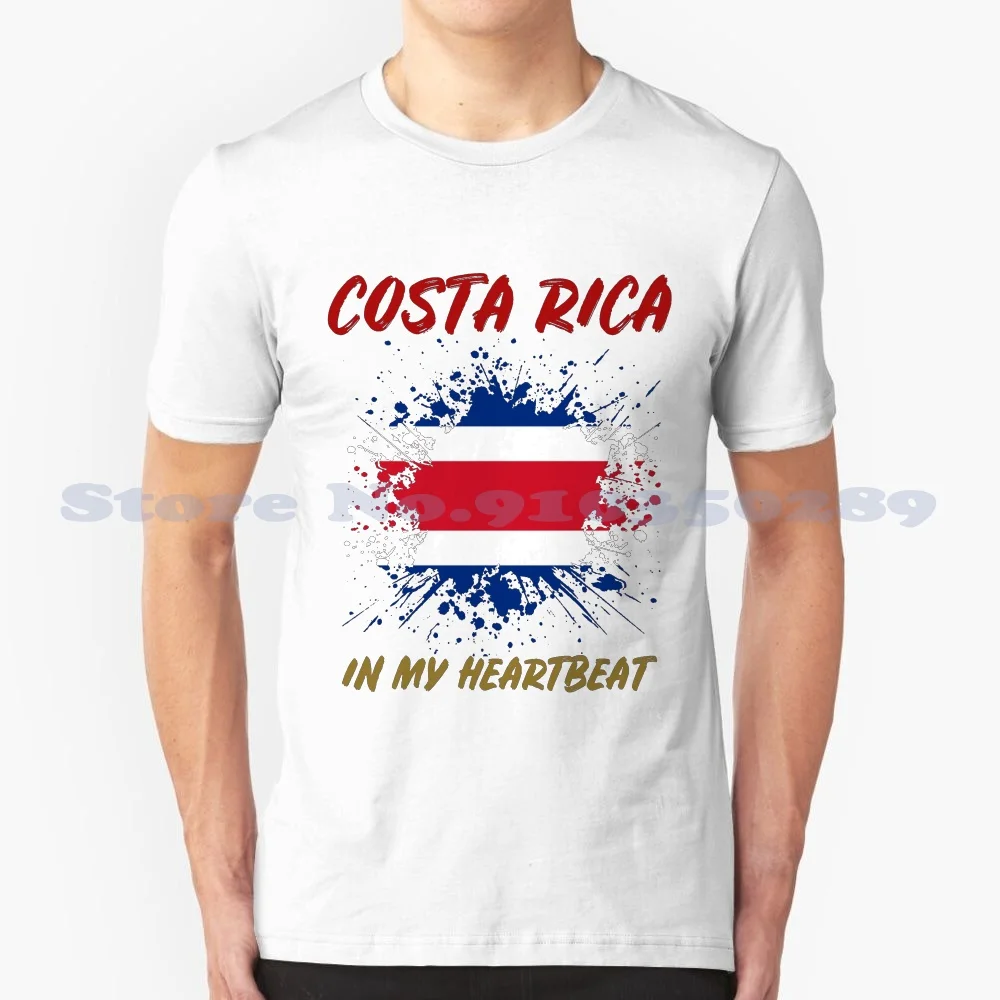 Rica In My Heartbeat Team Flag Soccer 2018 100% Cotton T-Shirt Rica Belgium Flag Heartbeat Soccer 2018