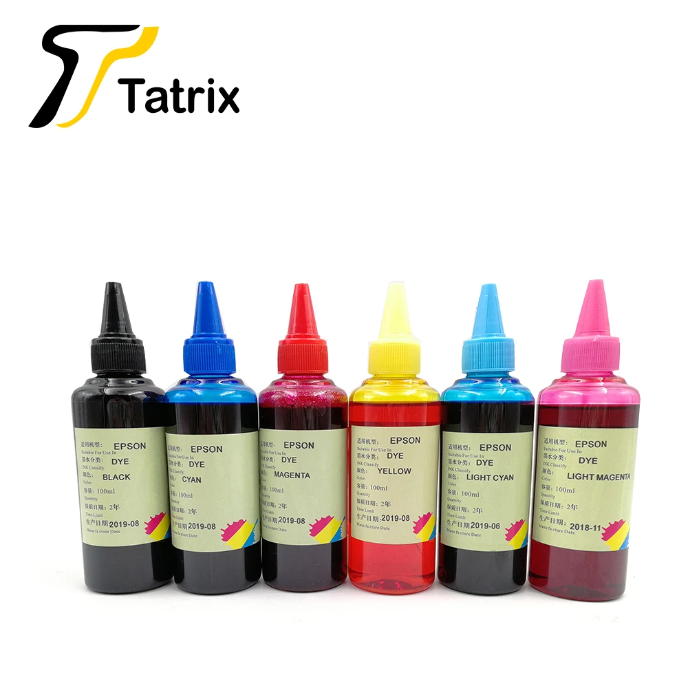 

Tatrix 6 X 100ML Refill ink For Epson cartridges , Dye Ink Photo Ink for Epson Inkjet printer .