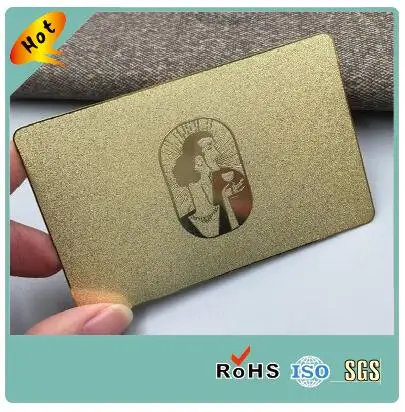 

China manufacturer high quality laser cut gold metal business cards metal name card metal visiting card printing