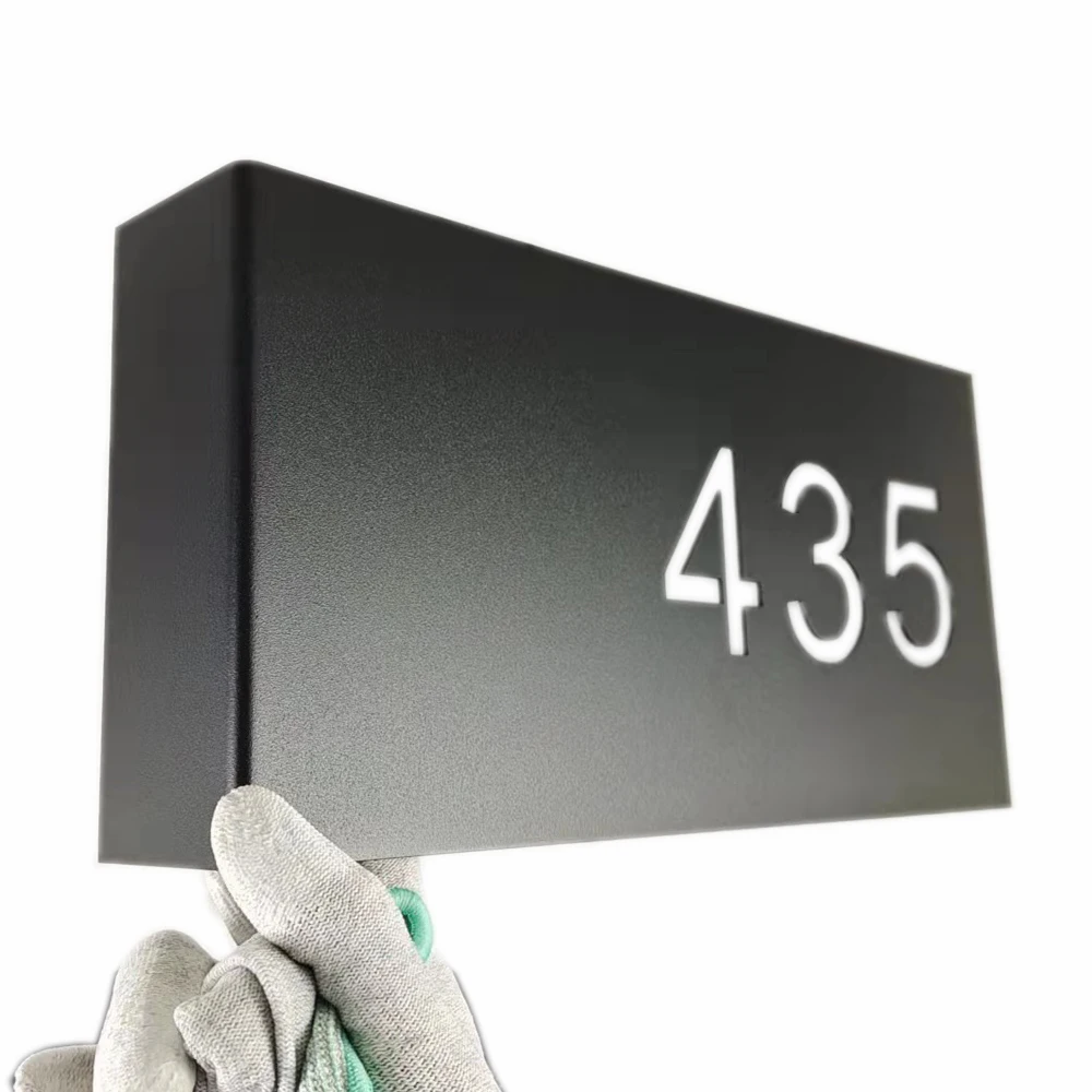 Placas Dobradas Pretas de da Placa do Sinal do Endereço da Casa do Número Moderno Feito-à-medida Disponível Aço Inoxidável