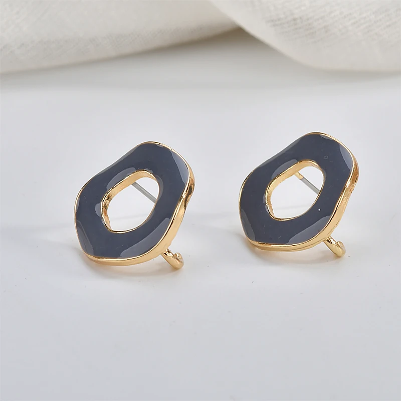 Morandi retro shaped hollow round simple earrings DIY handmade jewelry earrings accessories material
