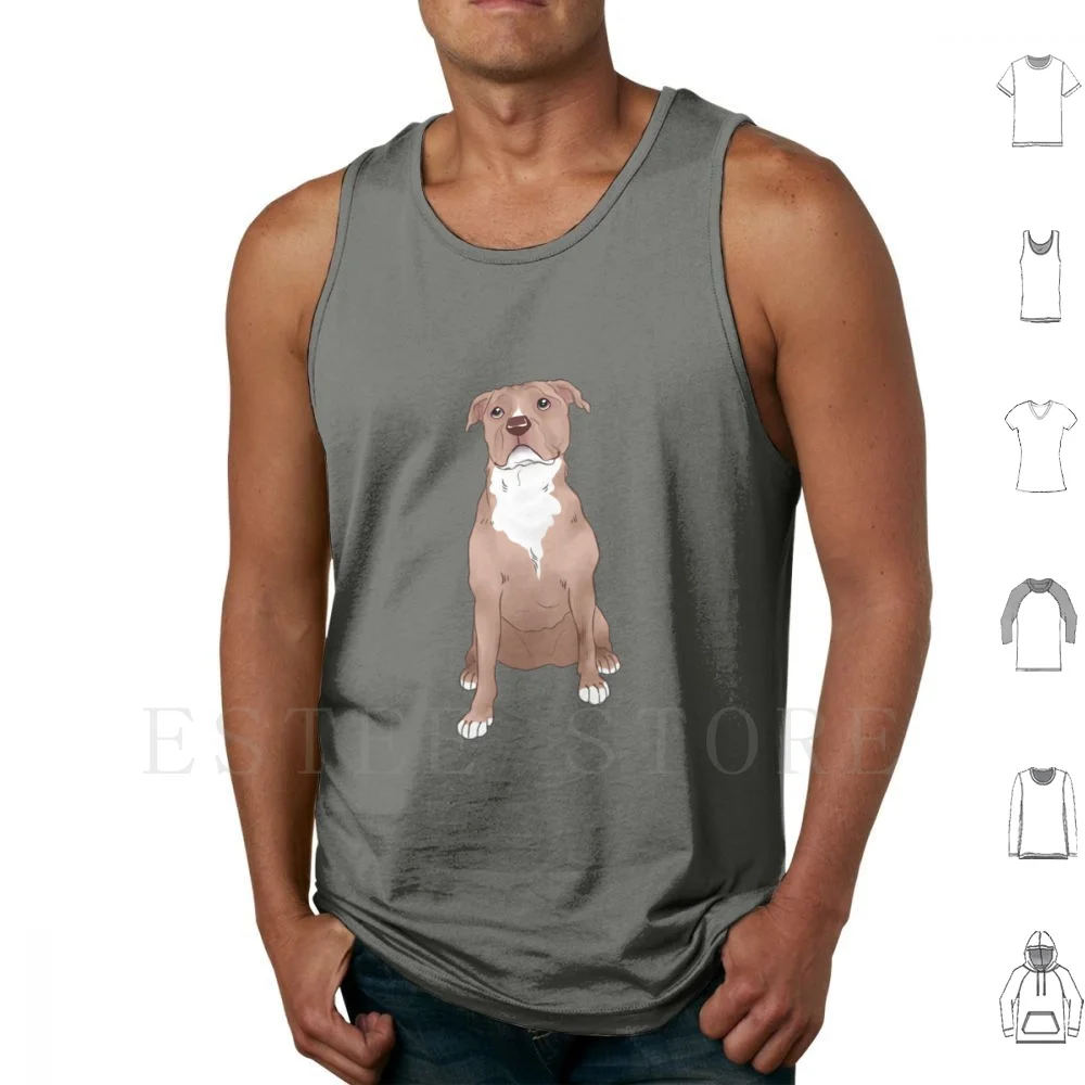 Camisetas sin mangas de algodón para perros Pitbull, color rojo, azul, marrón claro, para mascotas