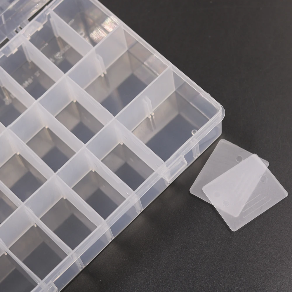 24 Grids Transparent Plastic Embroidery Floss Storage Box  Floss Bobbins Storage Organizer DIY Cross Stitch Sewing Tools