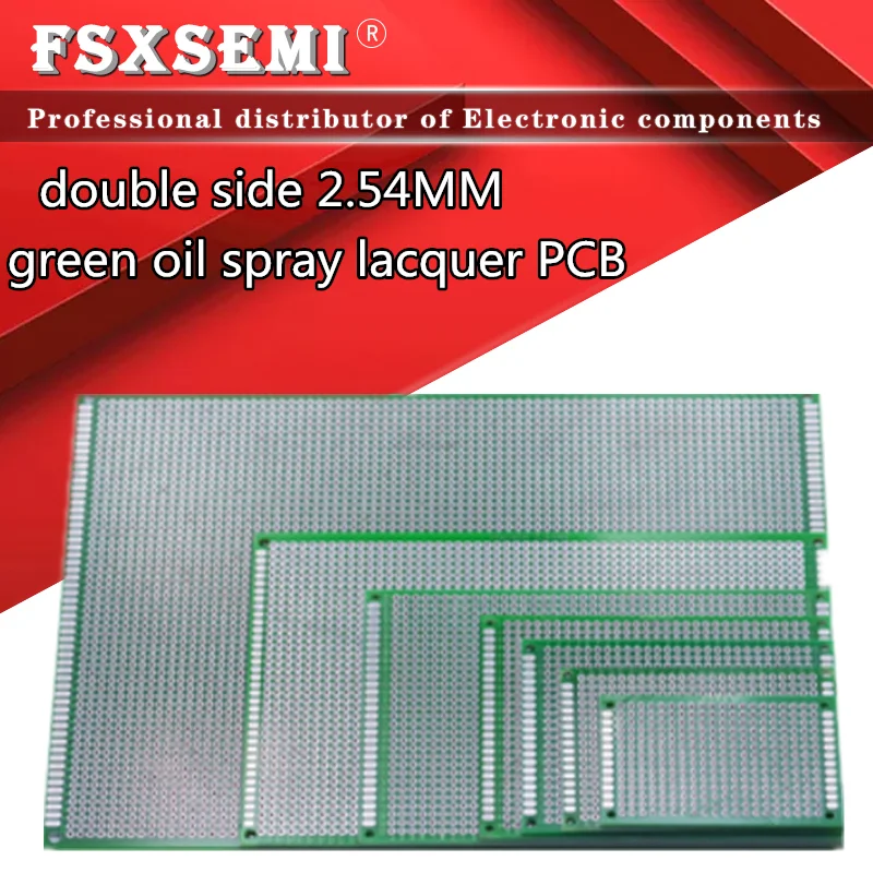 1pcs panel Universal Board double side 2.54MM green oil spray lacquer 2X8 3X7 4X6 5X7 6X8 7X9 8X12 9X15 10x15 12X18 18X30CM