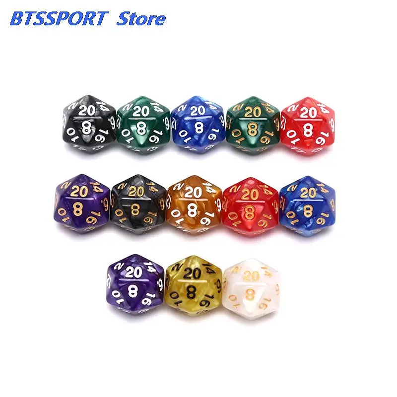 New 1PC Durable Pearlized D20 Dice Acrylic 20 Sided Dice For Board Game