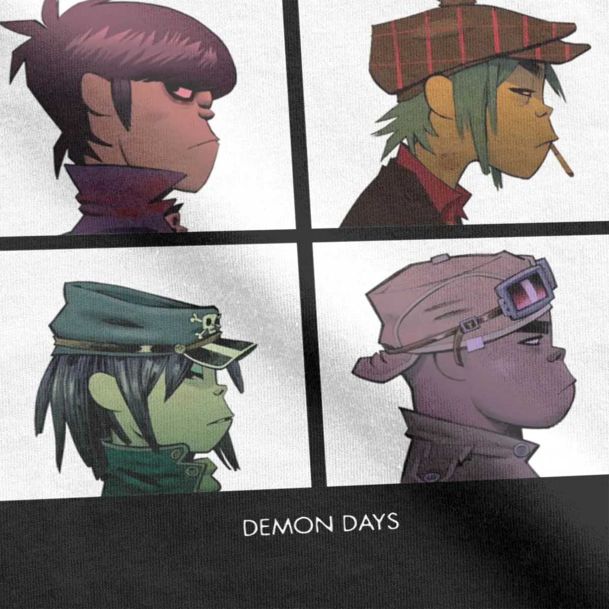 Music Band Gorillaz Demon Days T-Shirts Men Crazy Pure Cotton Tees Round Collar Short Sleeve T Shirts New Arrival Clothing