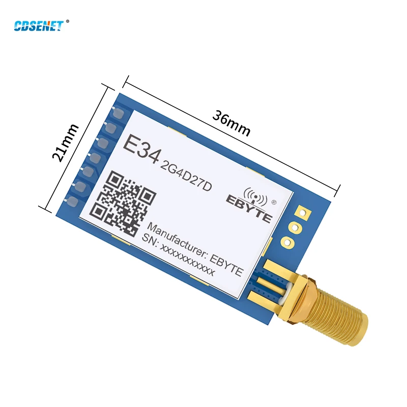 nRF24L01+ 2.4GHz Full Duplex High Speed Transmission 27dBm 5KM CDSENET E34-2G4D27D GFSK TTL Wireless Transceiver and Receiver