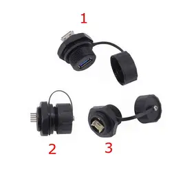 USB 3.0 Waterproof Connector A Female Socket M20 M25 Panel Mount Adapter to 10Pin PHD 2.0 A Female IP68 Waterproof Aviation Plug