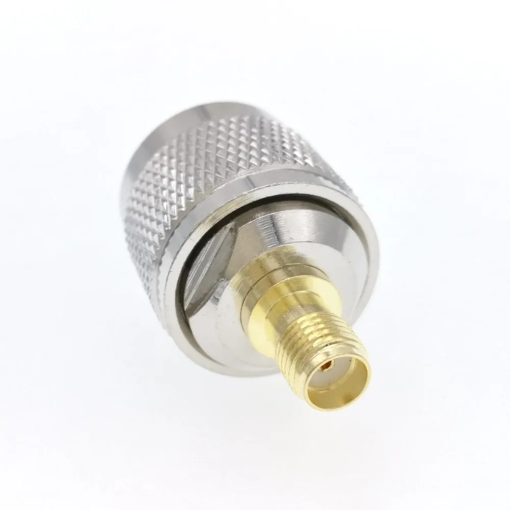 2 Pieces N Type Male Plug to SMA Female Jack RF Coaxial Adapter Coaxial Straight Connector Brass