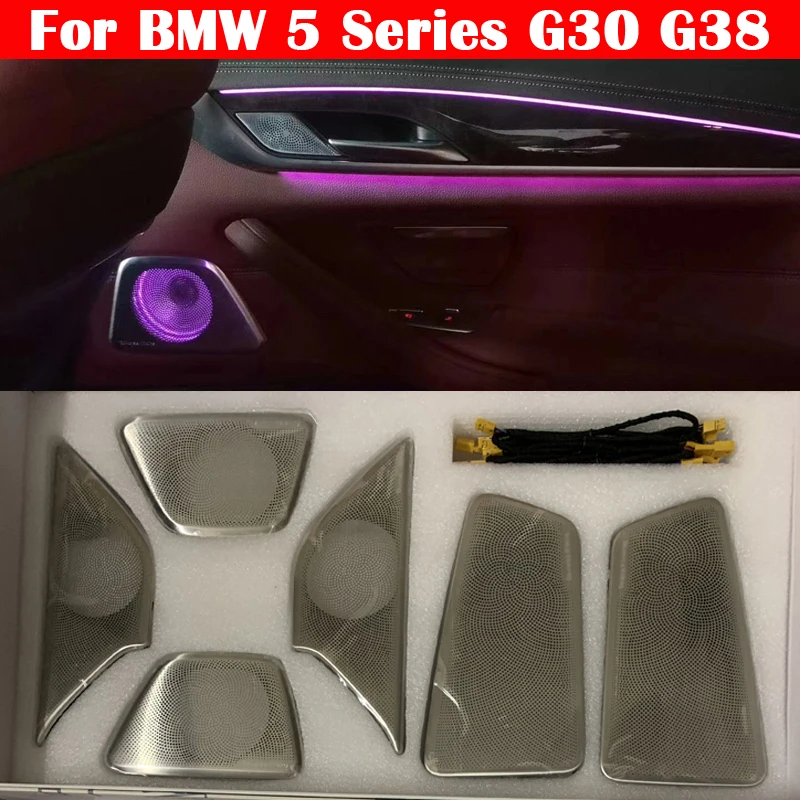 

Автомобильный синхронный Красочные Подвесные Светильники для BMW 5 серия G30 G38 светодиодный световой твитер Динамик Панель окружающей среды светильник декоративный колпак