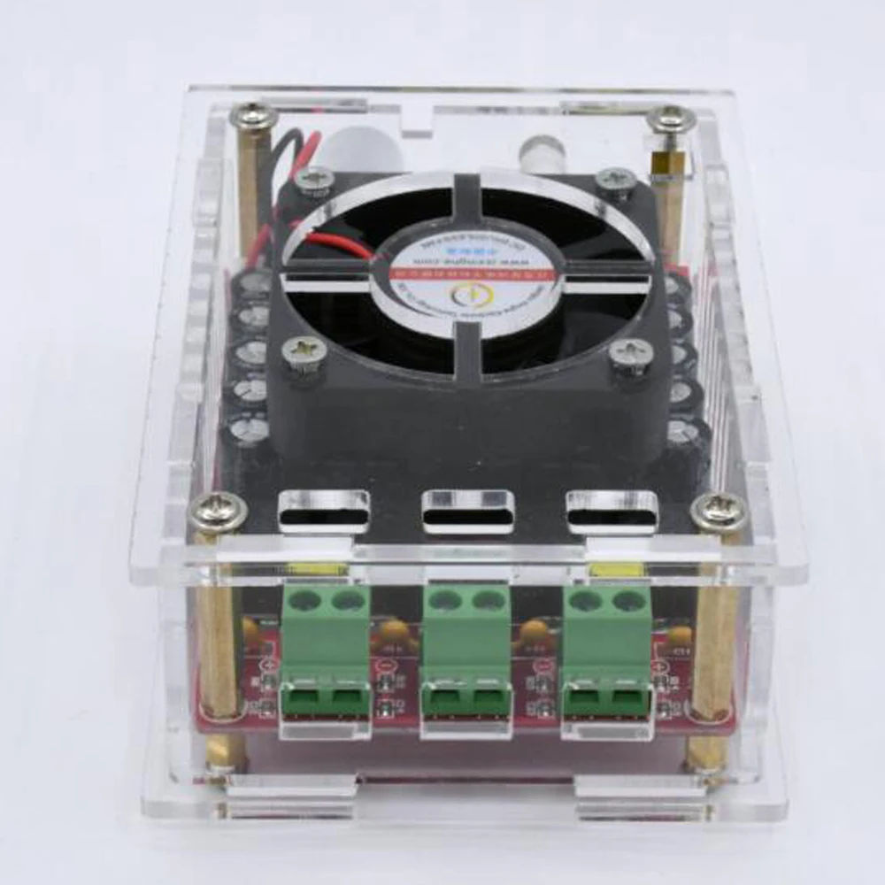 Placa amplificadora de potência digital de alta potência 2*100W DC9-34V TDA7498 com caixa e ventilador