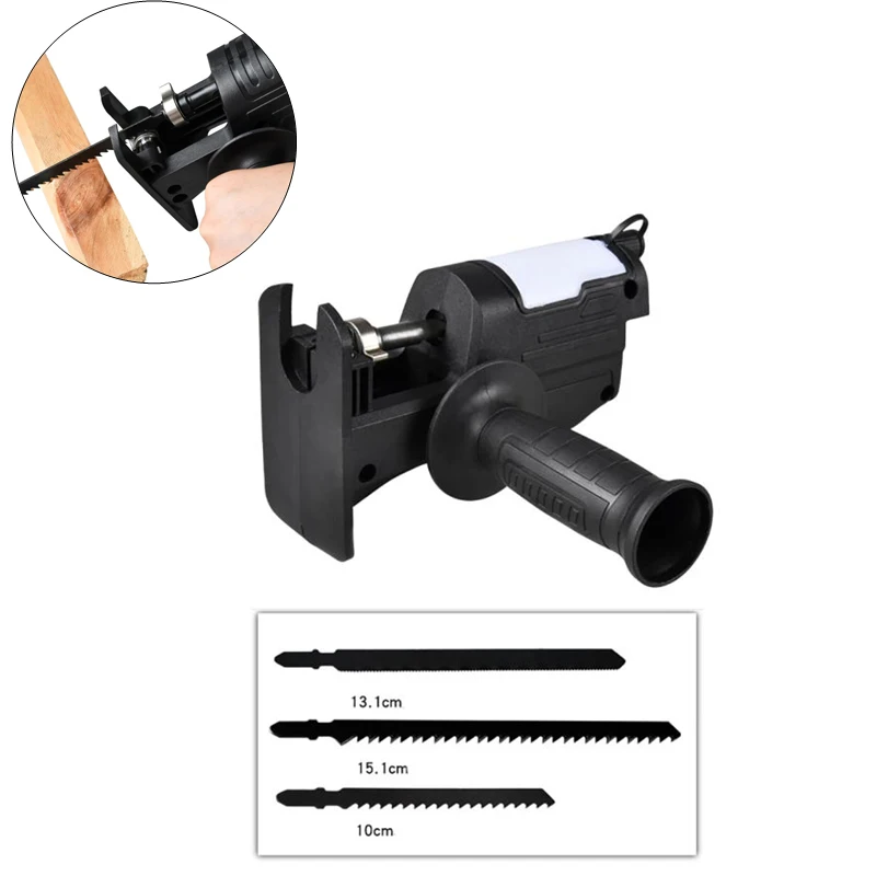 

Переходник для портативной сабельной пилы, аксессуар для электрических пил, для лобзиков, портативный переходник для резки древесины с 3 пильными полотнами