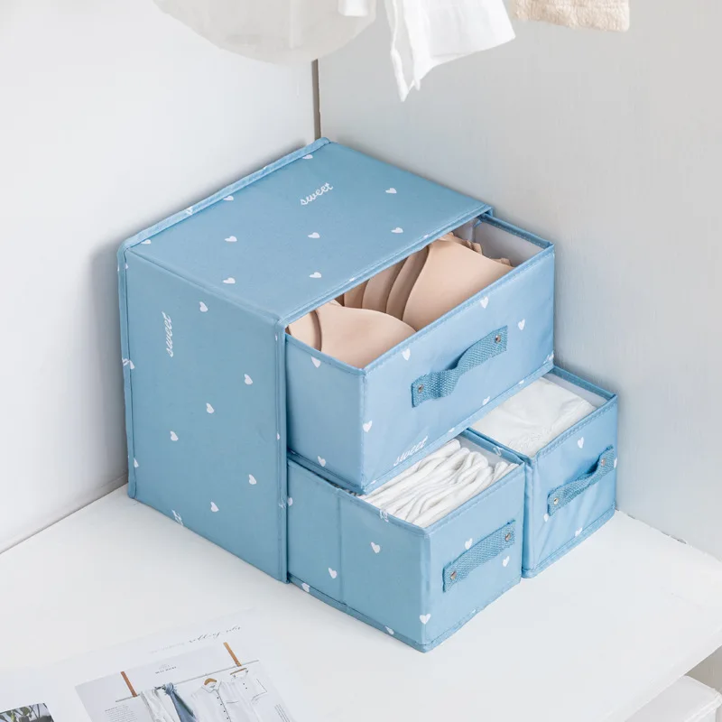 Drawer type Clothes Storage Box Bra socks lingerie organizer Room Closet Storage Drawer Foldable Underwear Drawer Organizer