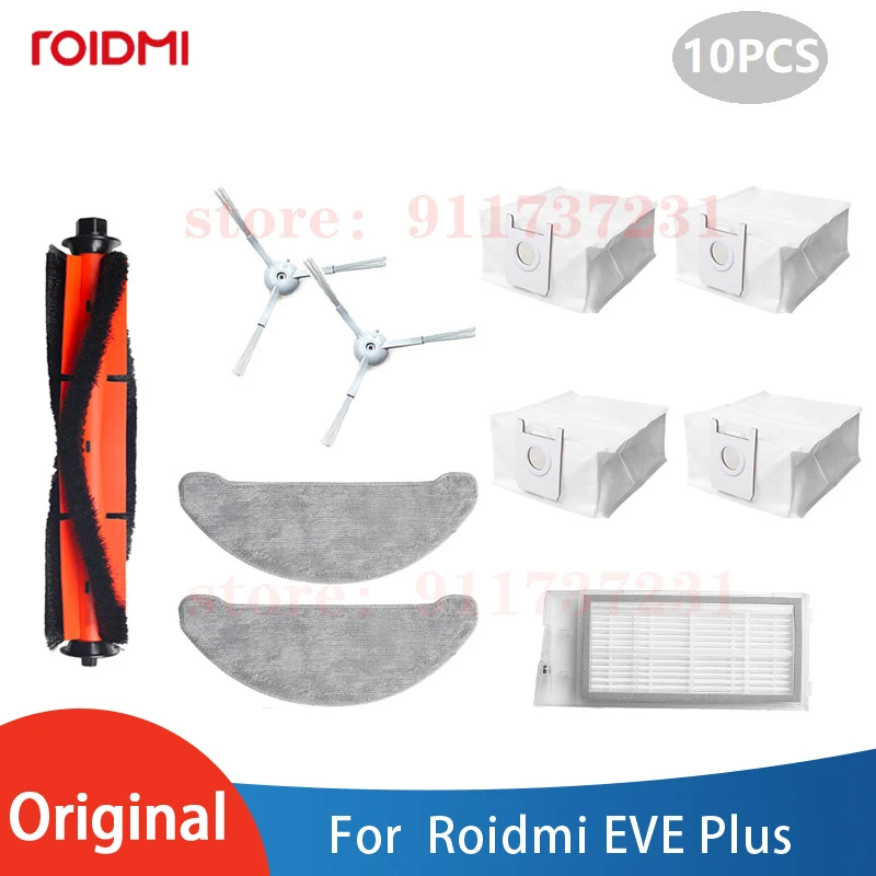 Original Mop ผ้าฝุ่น Rolling แปรงด้านข้าง HEPA Filter อุปกรณ์เสริมสำหรับ ROIDMI EVE Plus เครื่องดูดฝุ่น
