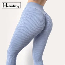 Heruisavy-mallas deportivas informales para mujer, pantalones de Yoga de cintura alta, ajustados, con realce de glúteos, sin costuras, para entrenamiento