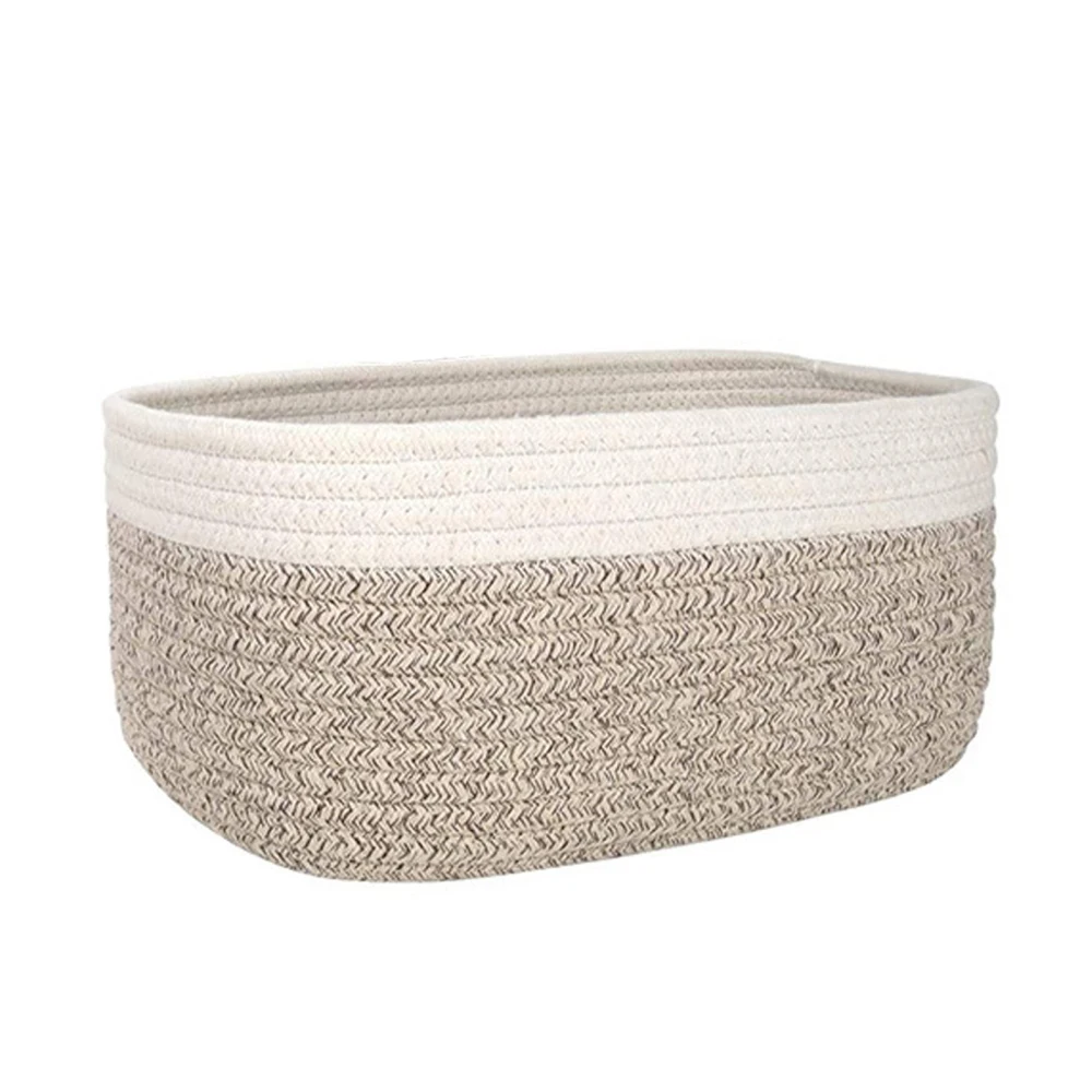 Storage Basket Office Organizer Box Oval Ellipse Home Decor .space Saving Cotton Rope Woven For Kitchen Bathroom Bin