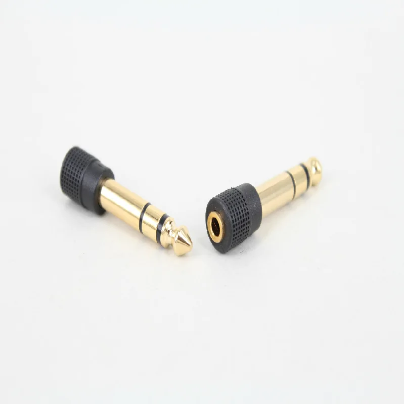 4 pces ouro 6.35mm macho a 3.5mm fêmea plug adaptador estéreo 1/4 polegada macho estéreo plug para tomada fêmea mini jack adaptador