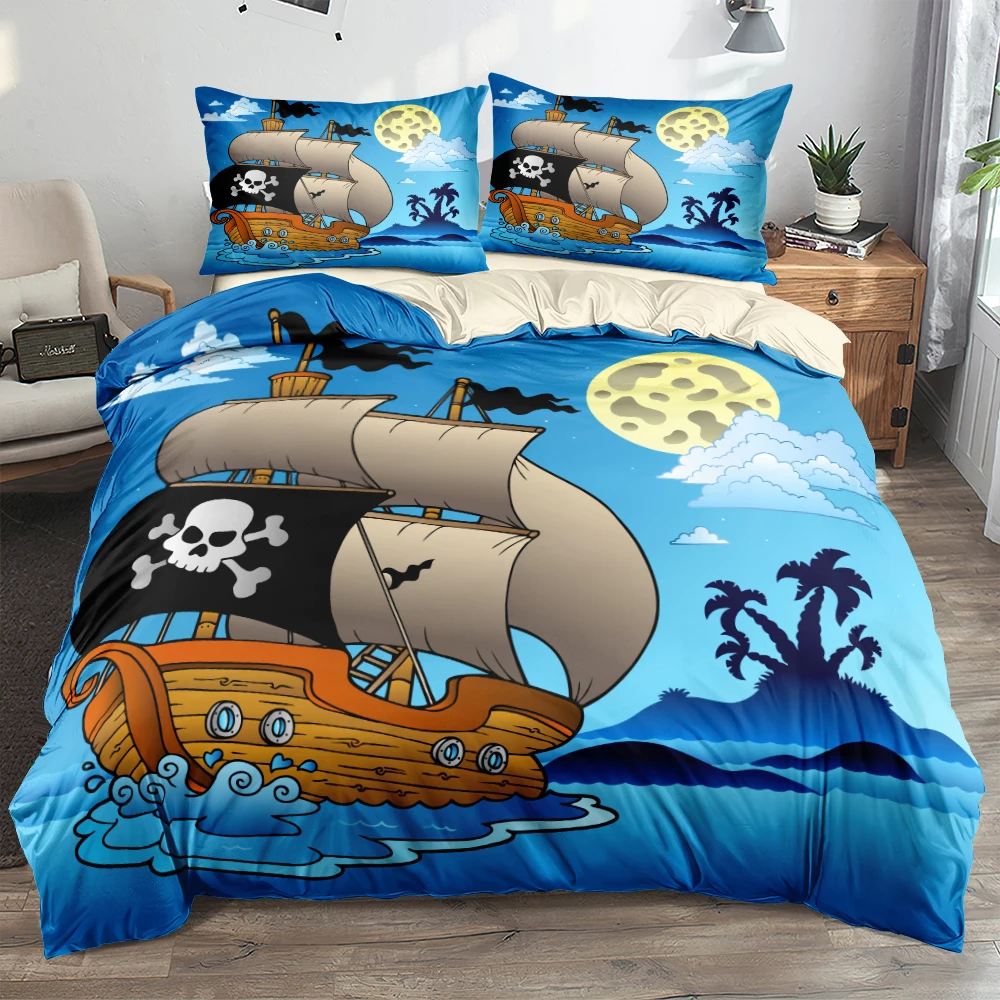 3D Cartoon Mushroom Houses Bed Linen Intense Color Duvet Cover Set Twin Queen King Size 265x230cm Bed Linen for Boys Girls Kids