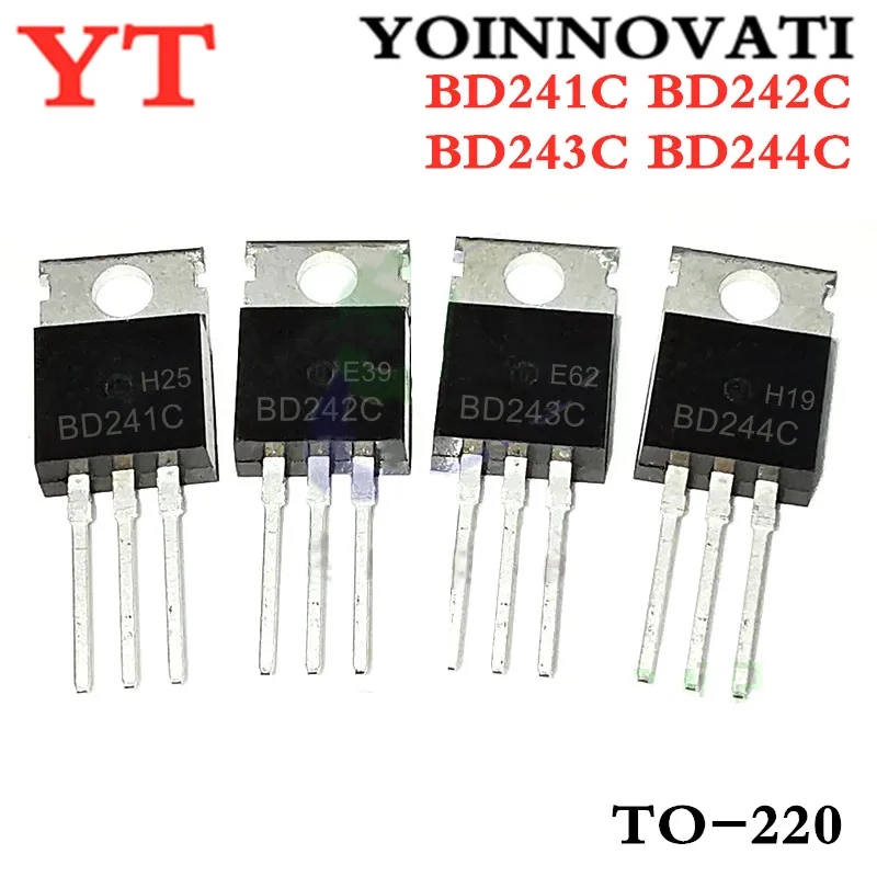 10pcs BD243C BD244C BD242C BD241C BD243 BD244 BD242 BD241 TRANSISTOR NPN PNP 100V 6A TO-220