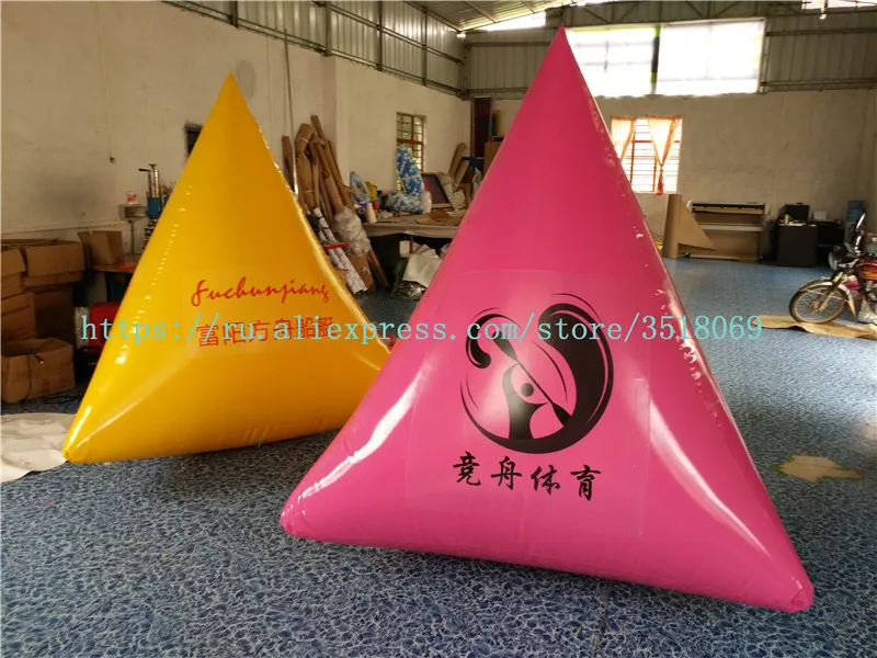 Cheap sale 1.5 meters pvc water inflatable buoys Water triangle floating sign Water inflatable advertising buoy