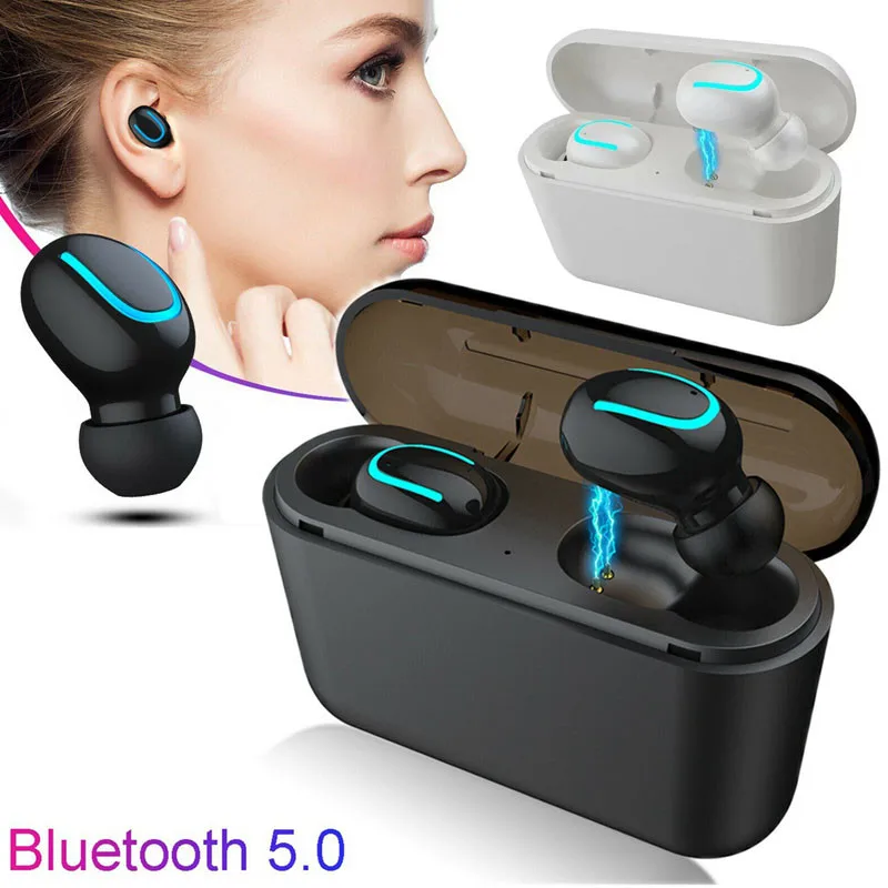 Earphones Wireless Mini In Ear Headset Sport Noise Isolation Earbuds with Mic for iPhone Android Universal