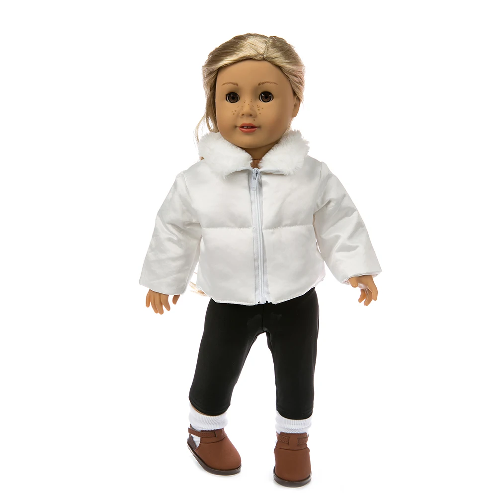 2 sztuk/zestaw ubranka dla lalki topy + dżinsy płaszcz sweter sukienka Fit 18 Cal American of Girl's Doll i 43Cm Baby Reborn Doll nasza generacja zabawka