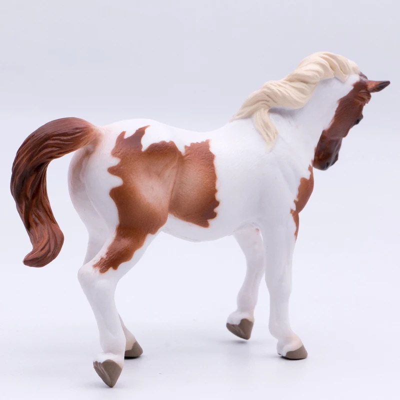 2021 CollectA Horse Country Farm AnimalsChincoteague Pony - Chestnut Pinto 1:20 PVC Figure Model Toys for Kids #88929