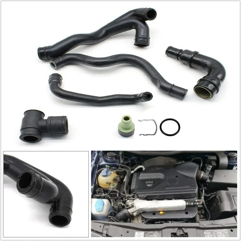 6Pcs Engine Crankcase Breather Hose for Golf J-Etta MK4 - A3 TT 1.8T 058103247,035103245A, 06A103213F, 06A103221AH