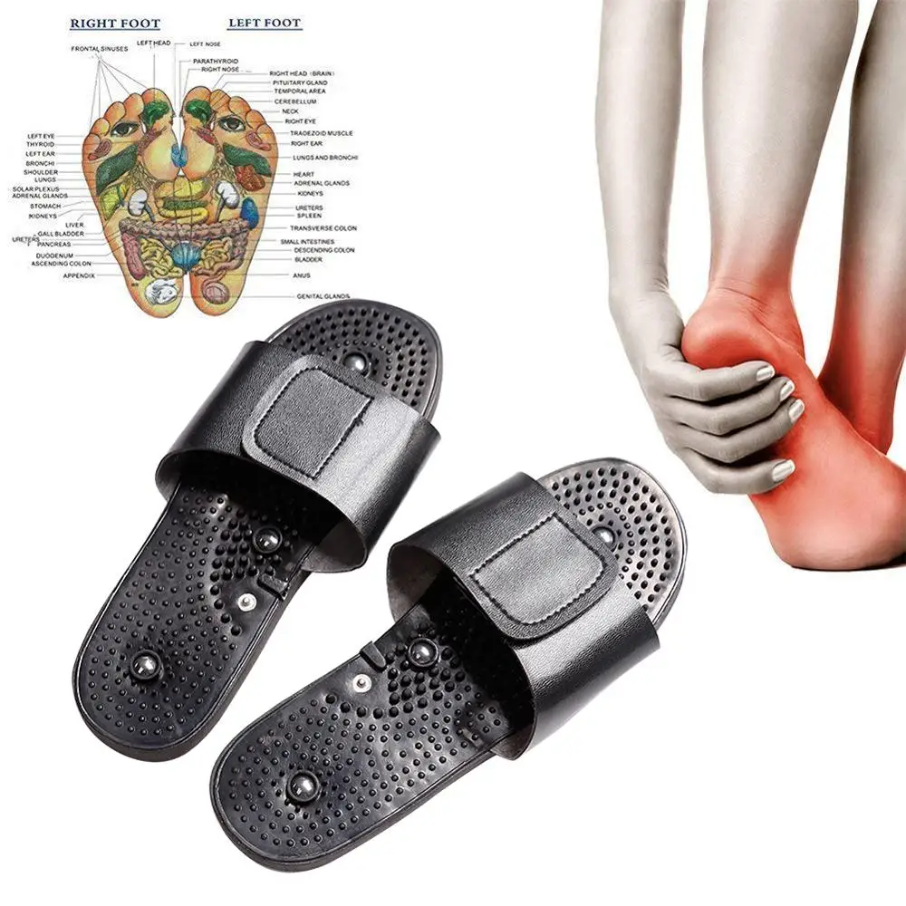 Acupuncture Healthy Relaxation Man And Women One Pair Foot Slipper Sandals Reflex Stress Rotating Foot Massage Shoes