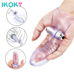 IKOKY Finger Sleeve Vibrator G Spot Massage Clit Stimulate Female Masturbator Sex Toys For Women Lesbian Orgasm Adult Products