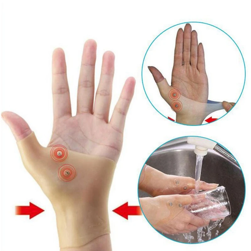 Magnetic Therapy Wrist Hand Thumb Support Gloves Silicone Gel Arthritis Pressure Corrector Massage Pain Relief Gloves New Arriva