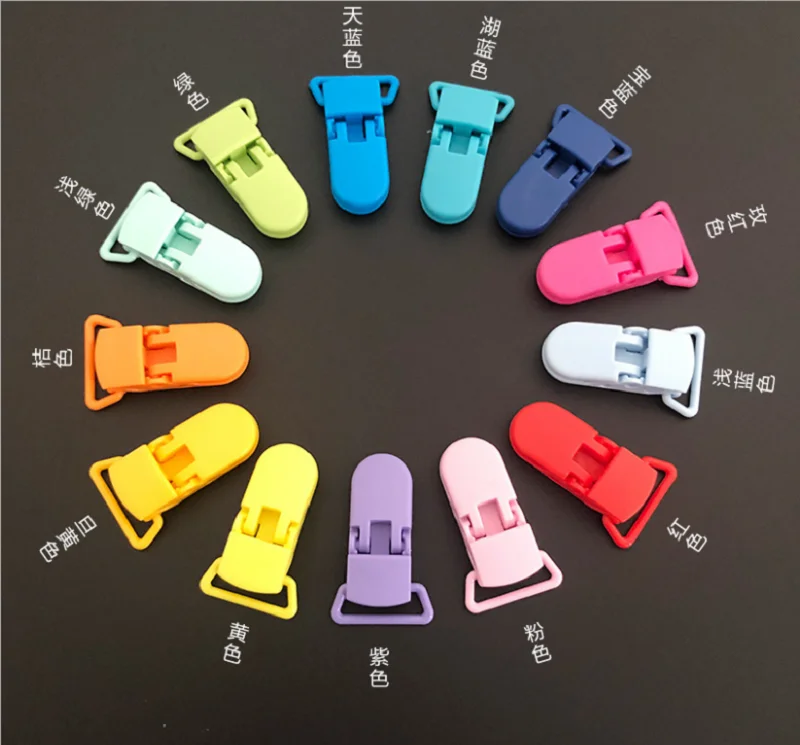 5PCs Plastic Suspender Pacifier Clips With Plastic Craft Sewing Tool 40x25mm