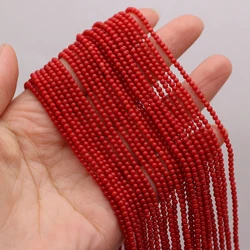 Natural Coral Beads Small Round Shaped red Color Coral Loose Spacer Beaded For Jewelry Making DIY Bracelet Necklace Accessories