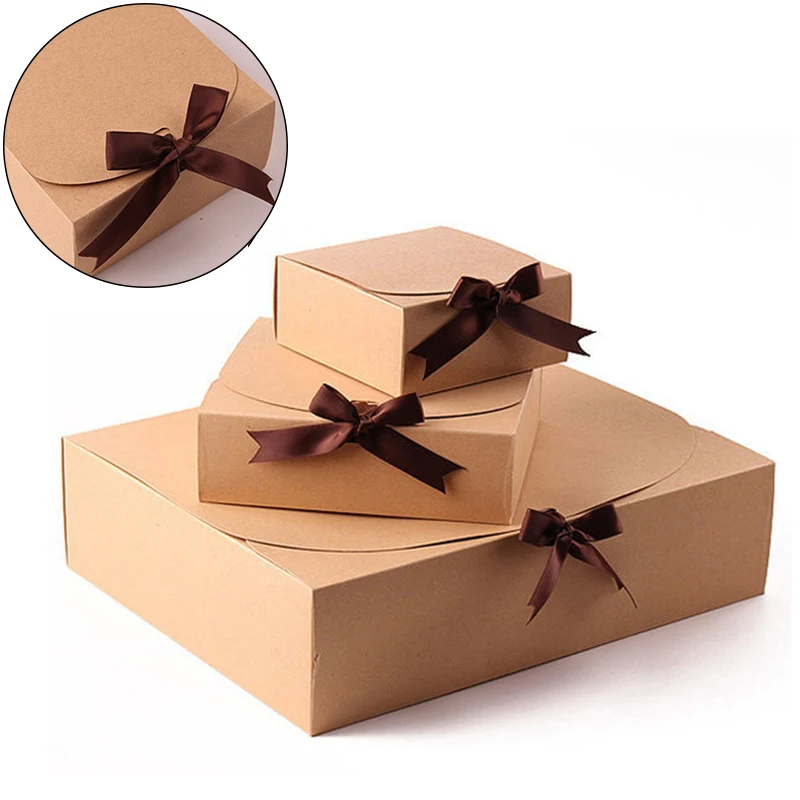 1pc Kraft Paepr Baking Cookies Gift Box Packaging Valentine's Day Shirt Packaging Boxes Birthday Weeding Valentines Day