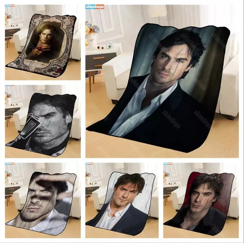 New Arrival Ian Somerhalder Blankets Printing Soft Nap Blanket On Home/Sofa/Office Portable Travel Cover Blanket