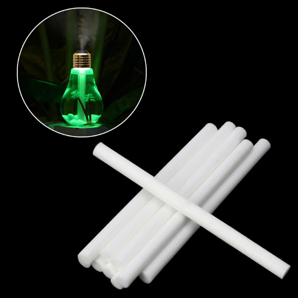 10PCS 8mm * 195mm Air Humidifier Cotton Swabs Filter Sticks Aroma Essential Oil Diffuser Replace Absorbent Sponge Core Rod