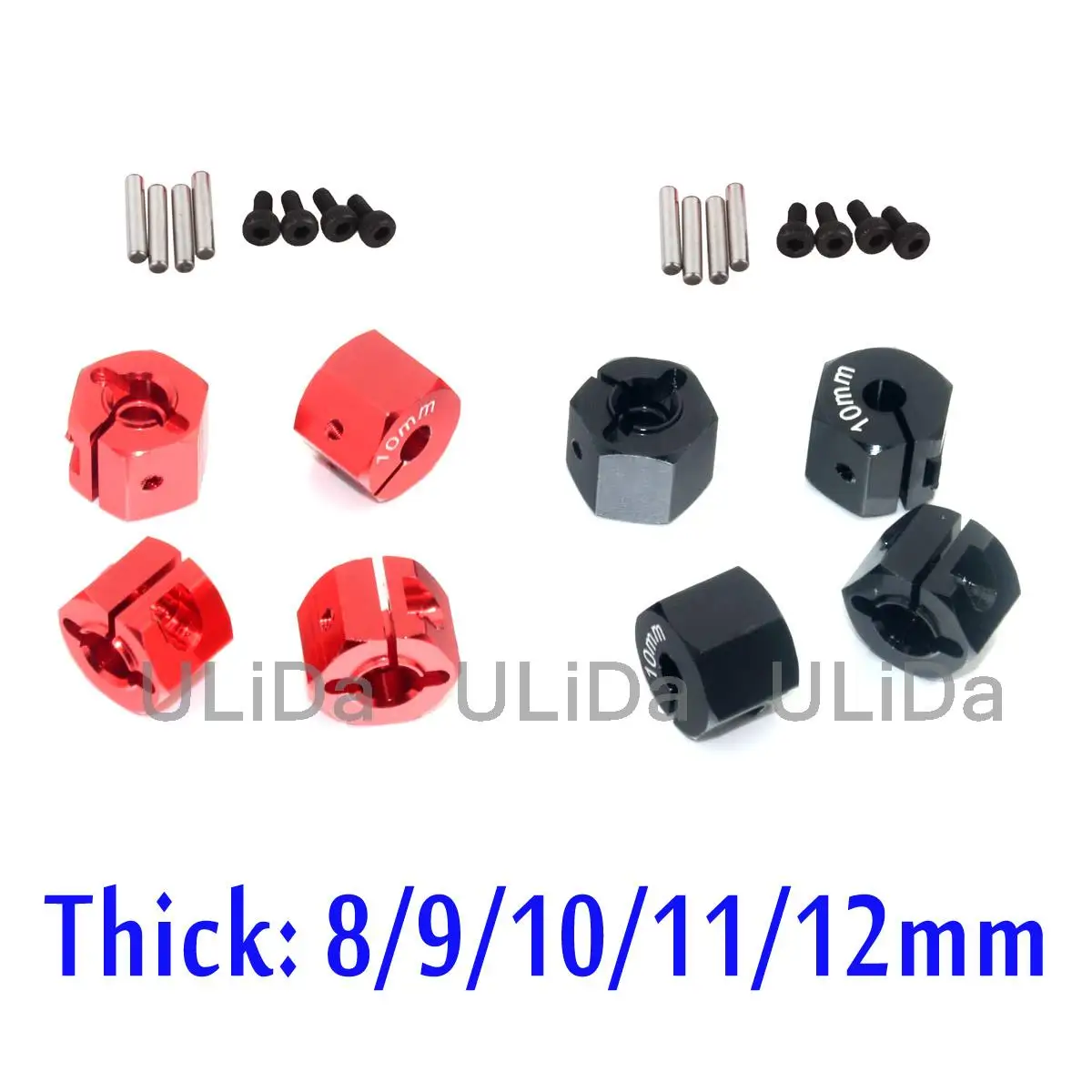 4PCS Metall Aluminium 8/9/10/11/12mm Dicke Felge 12MM Hex stick Adapter 4mm Loch für HAxial SCX10 90046 Tamiya 1/10 RC Auto