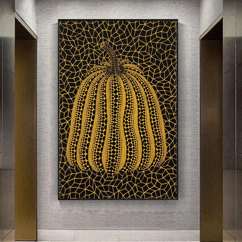 Yayoi Kusama Abstract Pumpkin Canvas Painting Posters and Prints Modern Wall Art Pictures Cuadros for Living Room Decoration