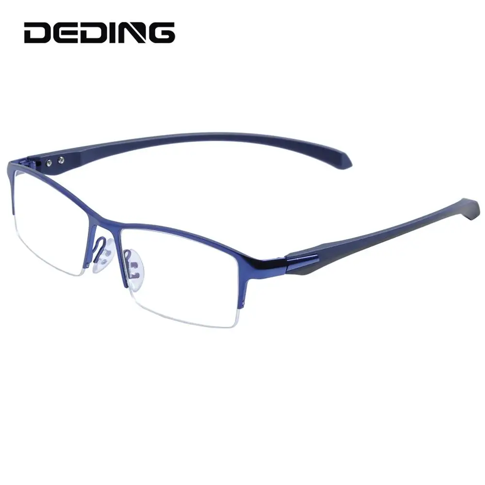 Alloy Optical Glasses Frame Men Semi Rimless Rectangle Eyeglasses Frame Men Business Fashion Clear Lens Eyewear DD1460